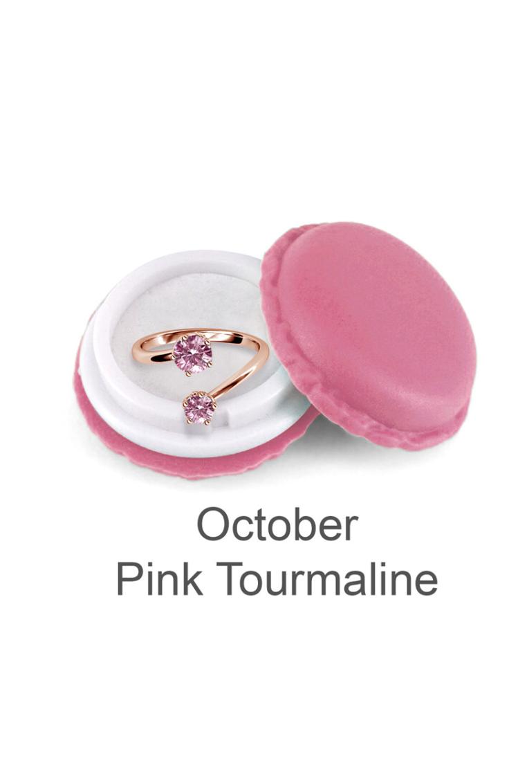 Her Jewellery Birth Stone Ring October Pink Tourmaline RG - Cincin Crystal by Her Jewellery