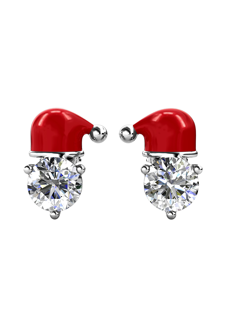 Her Jewellery X'mas Santa Earring WG - Anting Crystal by Her Jewellery