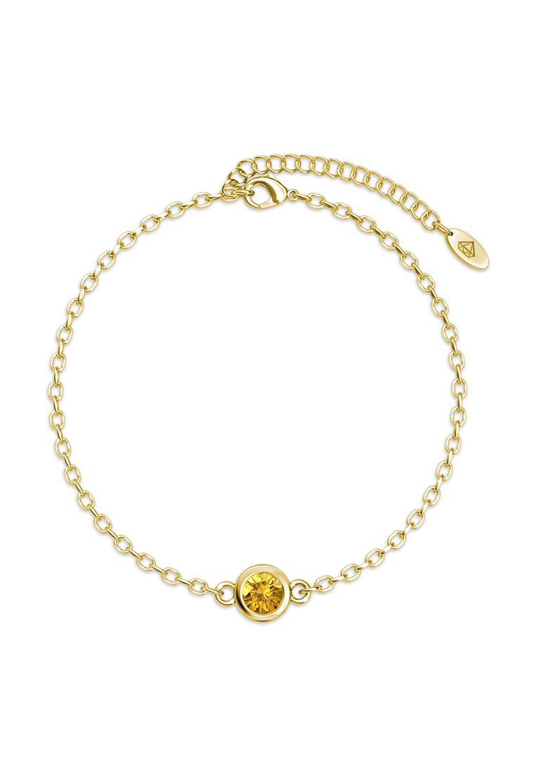 Her Jewellery Birth Stone Bracelet November Citrine YG - Gelang Crystal Swarovski by Her Jewellery