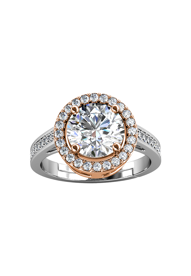 Her Jewellery Berlian Moissanite Fantaisie Ring Rose Gold White [GRA CERTIFICATE MOISSANITE DIAMOND]