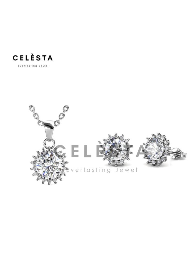 Her Jewellery Berlian Moissanite Florale Set Pendant & Earring [GRA CERTIFICATE MOISSANITE DIAMOND] 
