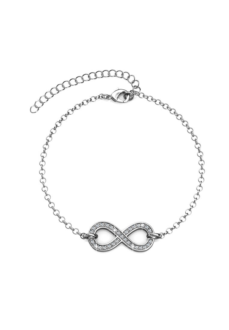 Her Jewellery Infinity Eight Bracelet White Gold - Gelang Crystal Swarovski By Her Jewellery