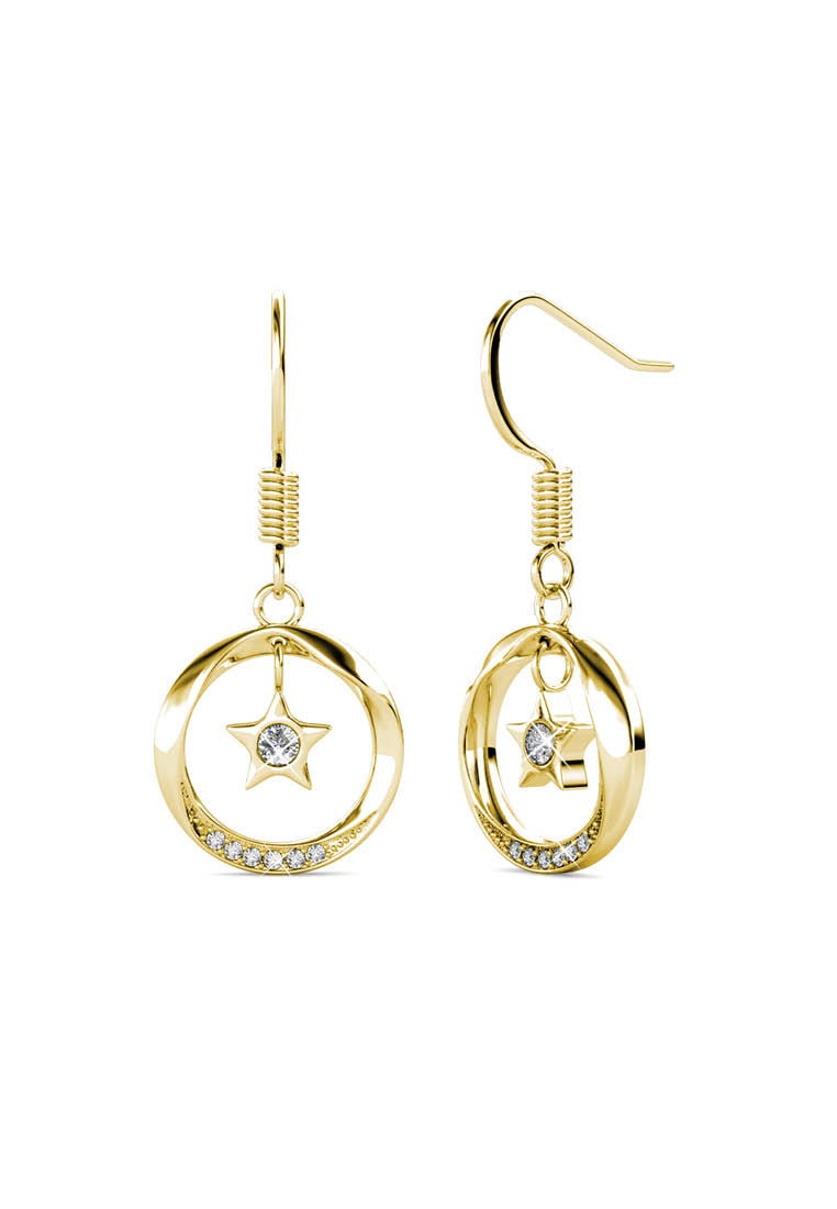Her Jewellery Stellar Hook Earring YG - Anting Crystal by Her Jewellery