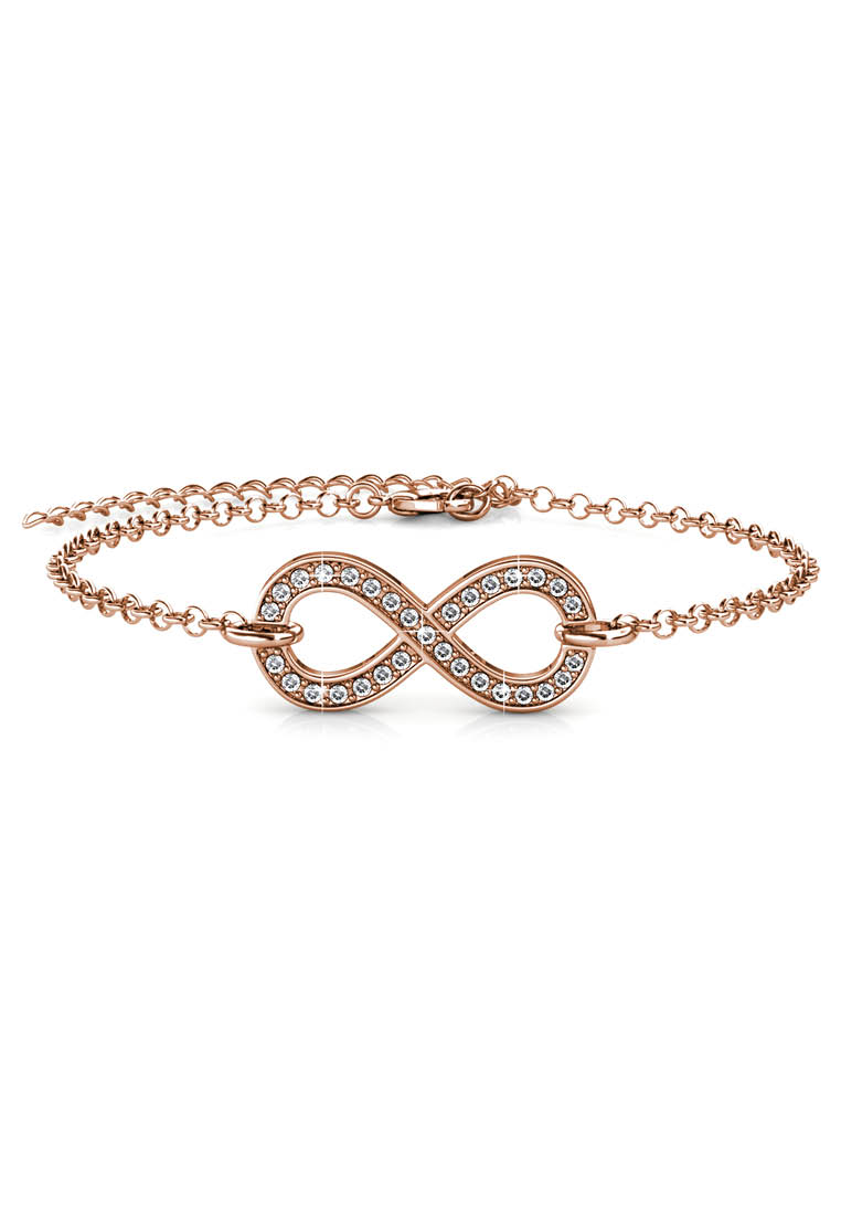 Her Jewellery Infinity Eight Bracelet Rose Gold - Gelang crystal Swarovski by Her Jewellery