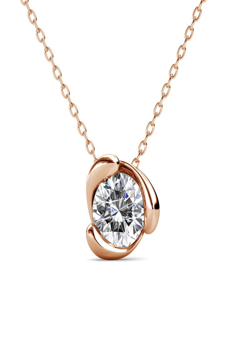Her Jewellery Rose Crystal Pendant Rose Gold - Kalung Crystal by Her Jewellery