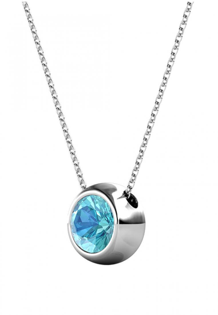 Her Jewellery Birth Stone Moon Pendant March - Kalung Crystal Swarovski by Her Jewellery