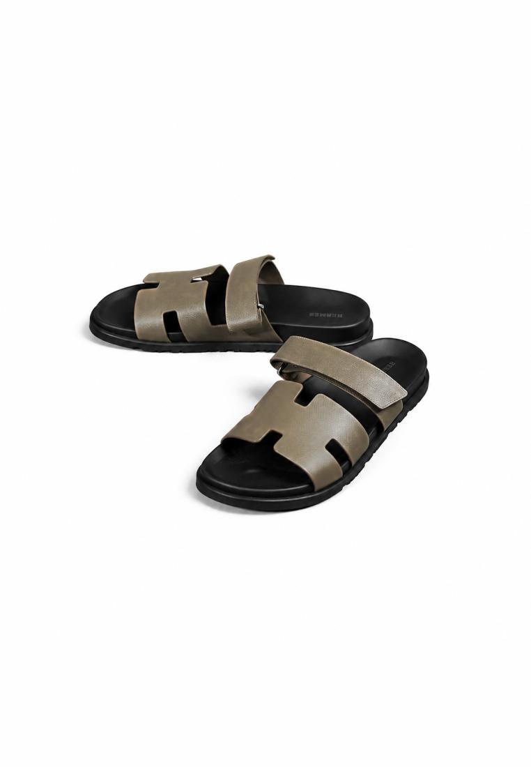 Hermès Sandal HERMES CHYPRE EPSOM BLACK ETOUPE SANDAL 100% ORIGINAL