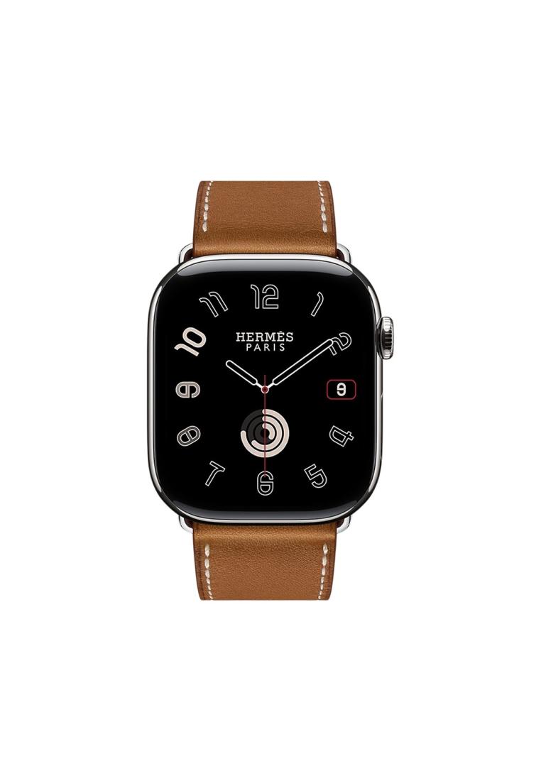 Hermès Series 11 Silver Titanium & Gold Band Apple Watch Single Tour 46 mm