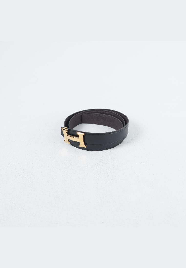 Hermès Ikat Pinggang HERMES GHW 32MM DARK BROWN BLACK REVERSIBLE BELT 100% ORIGINAL