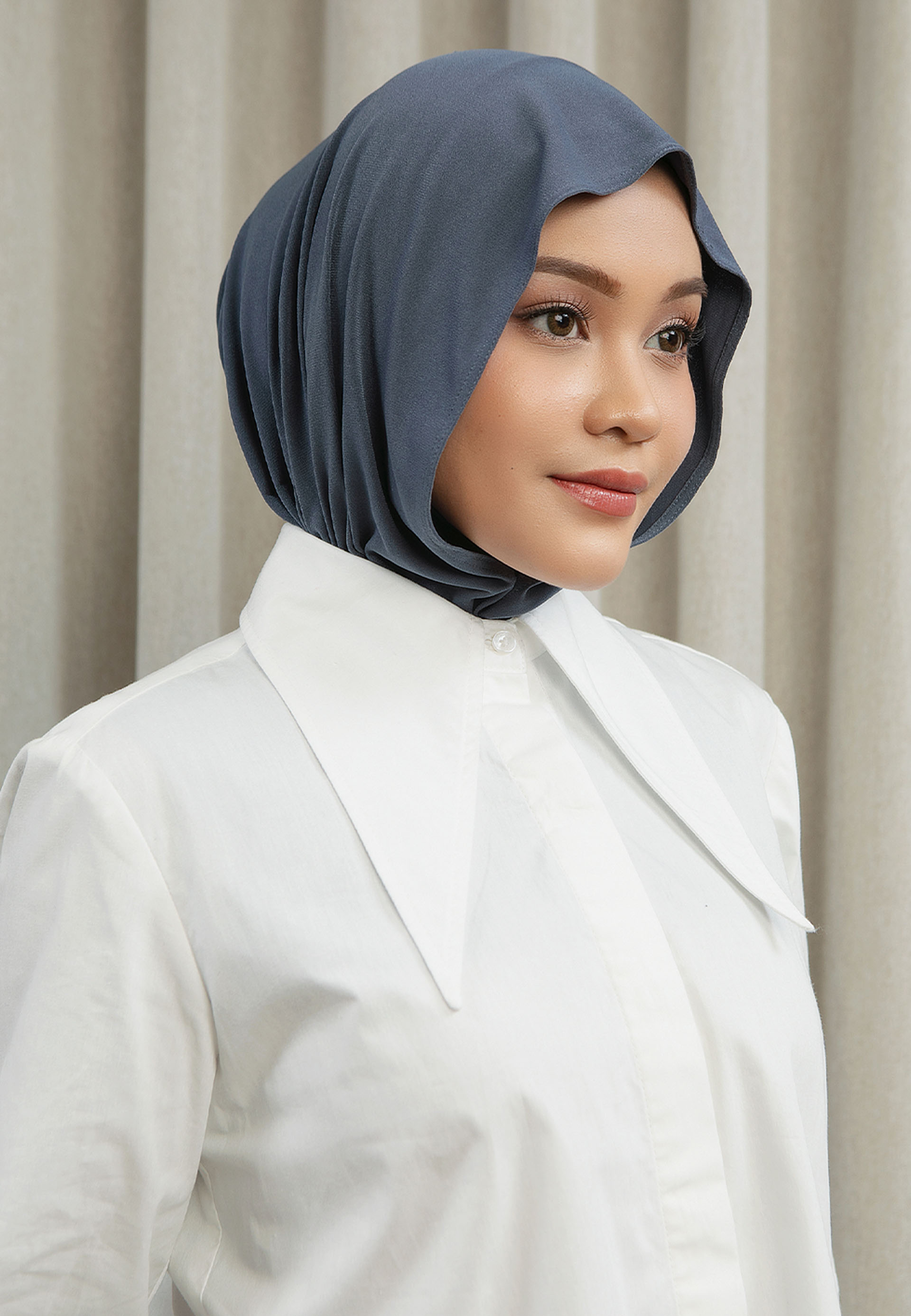 HijabChic x Nabillasyal Linea Wave Stormy Scarf - Hijab Instant Jersey Praktis Tanpa Jarum Pentul Si