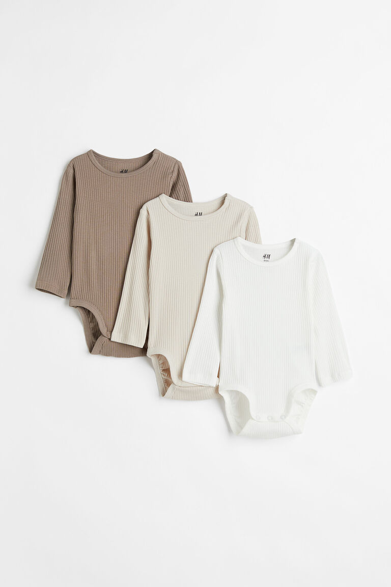 H&M LS body rib 3PACK