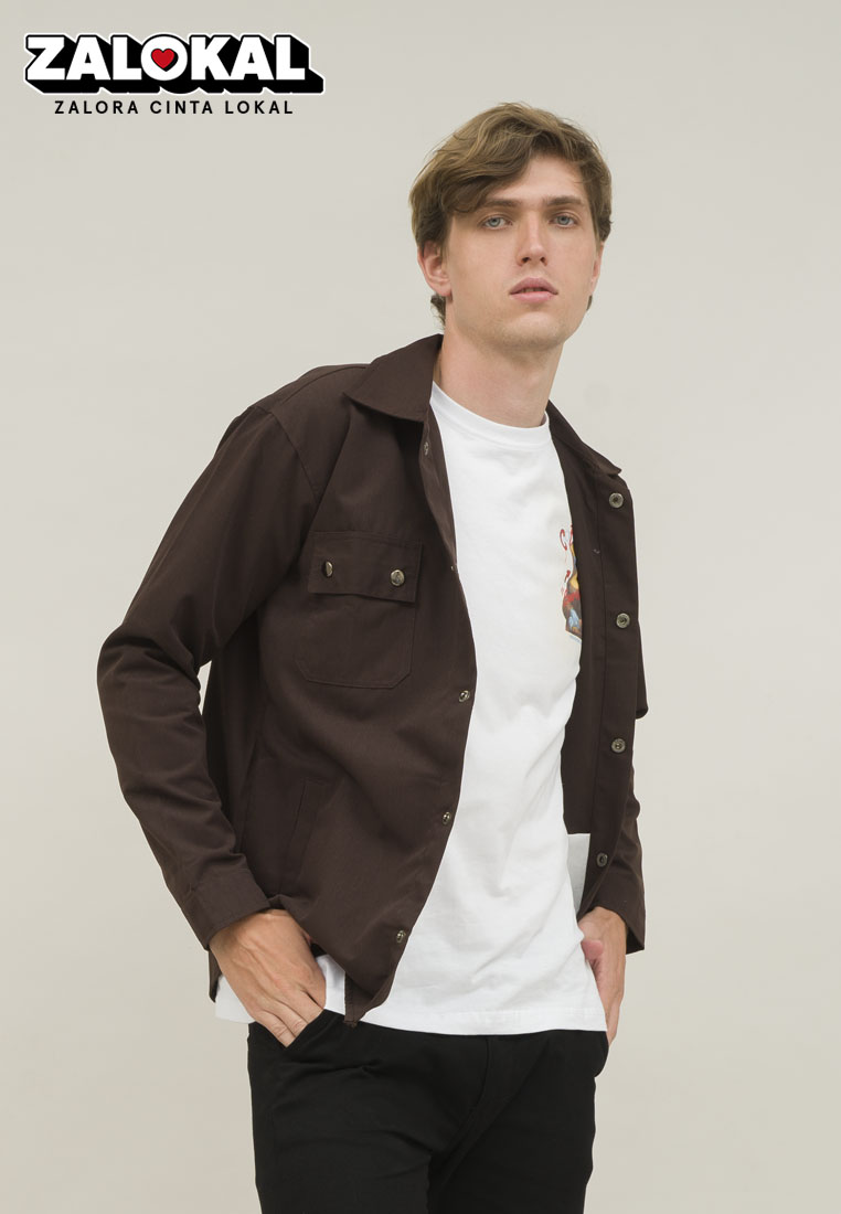 House of Cuff Jaket parka pria coklat kanvas trucker jacket CRUNK houseofcuff