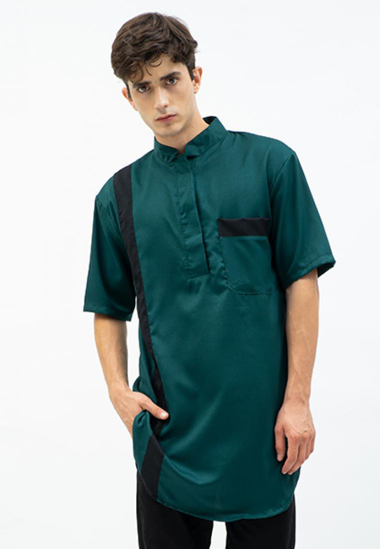 House of Cuff baju Koko Kurta pakistan lengan pendek muslim gamis pria houseofcuff B - HIJAU BOTOL