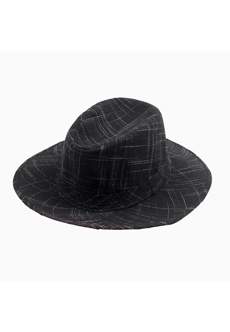 House of Cuff Houseofcuff Topi Panama Hat Fedora Pantai Cowboy Lebar Unisex Hitam