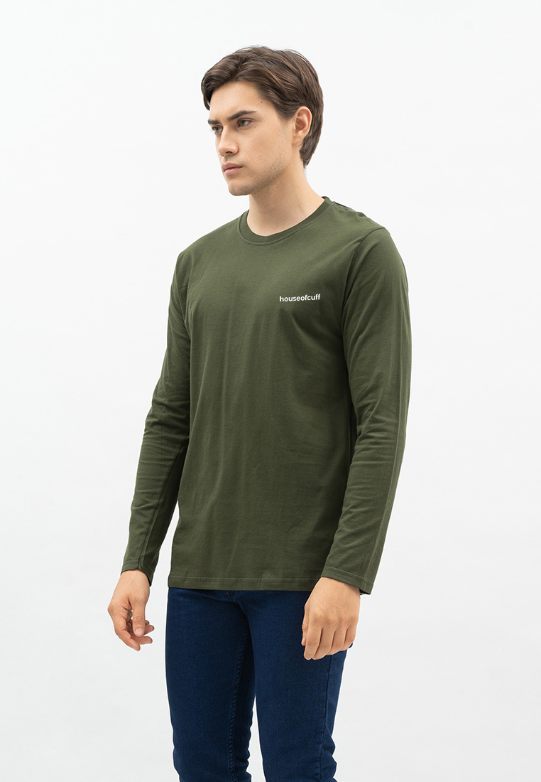 House of Cuff Houseofcuff Kaos Cotton Combed Lengan Panjang Pria Army