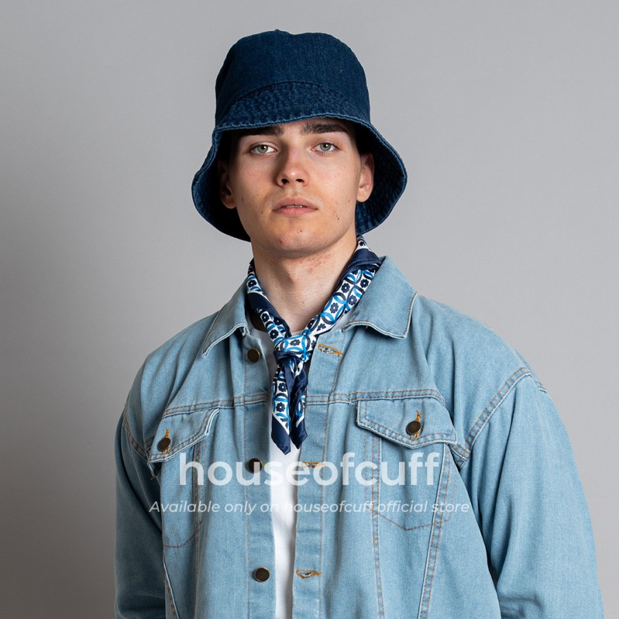 House of Cuff Houseofcuff bucket hat denim jeans biru dongker tua