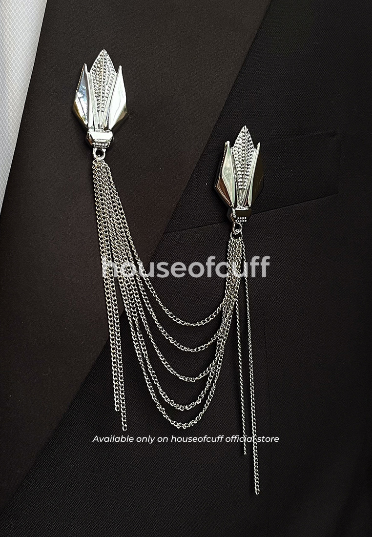 House of Cuff houseofcuff lapel pin brooch rantai jas pria Patzy silver