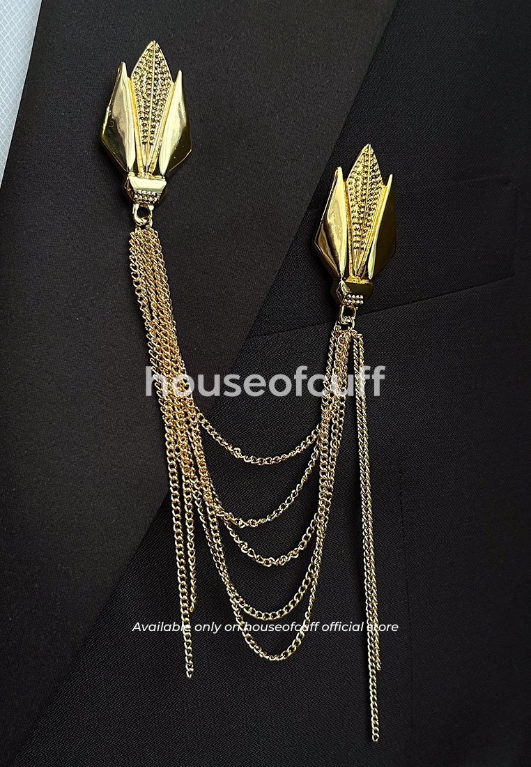 House of Cuff houseofcuff lapel pin brooch rantai jas pria Patzy gold