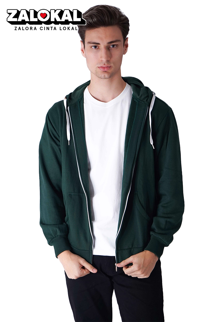 House of Cuff Jaket Polos Hoodie Zipper Sweater Warna Hijau
