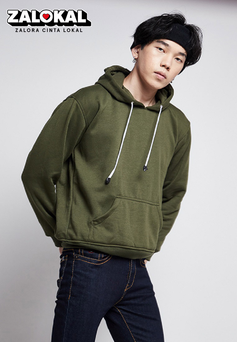House of Cuff Jaket Polos Jumper Hoodie Sweater Warna Hijau Army