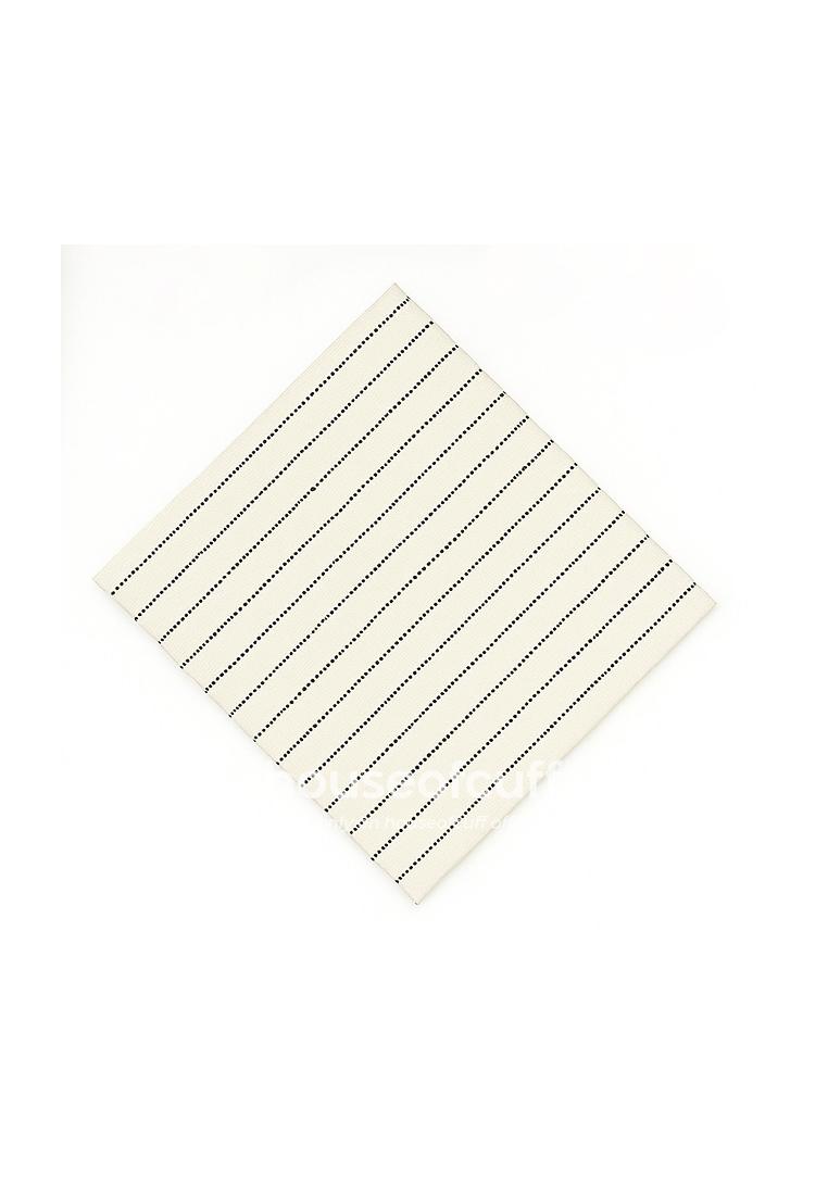 House of Cuff Houseofcuff Pocket Square Sapu Tangan Jas Pria Bahan Katun Motif Garis Putih