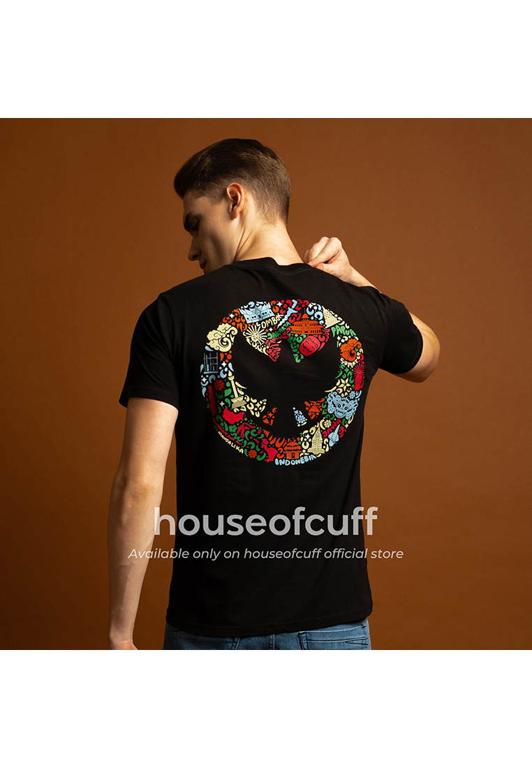 House of Cuff Houseofcuff Kaos Lengan Pendek Katun Kombed 30s Garuda Peta Indonesia Hitam