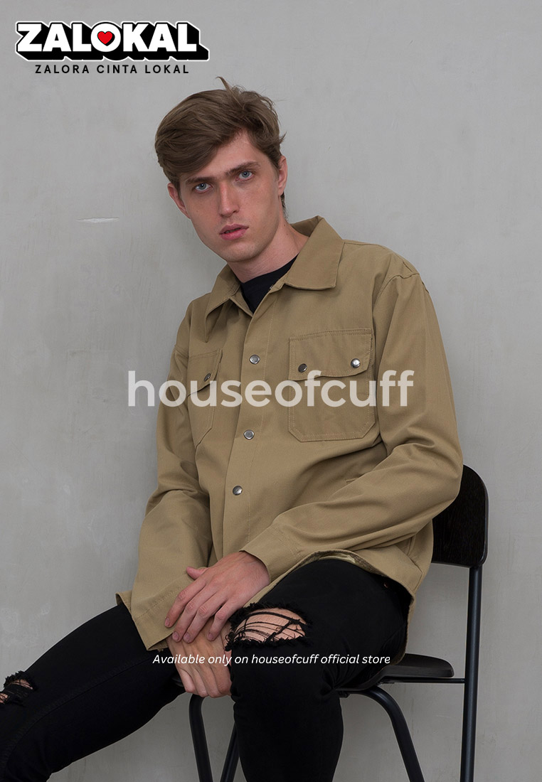 House of Cuff Jaket parka outer jaket pria semi parka warna krem