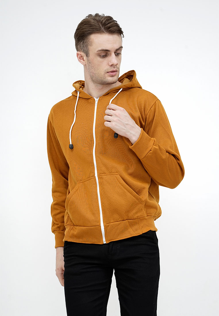 House of Cuff Jaket Polos Hoodie Zipper Sweater Warna mustard