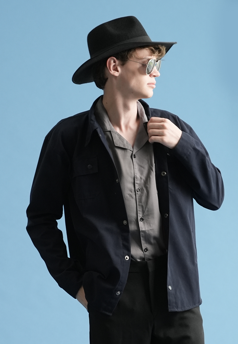 House of Cuff Jaket parka outer jaket pria semi parka warna Biru dongker