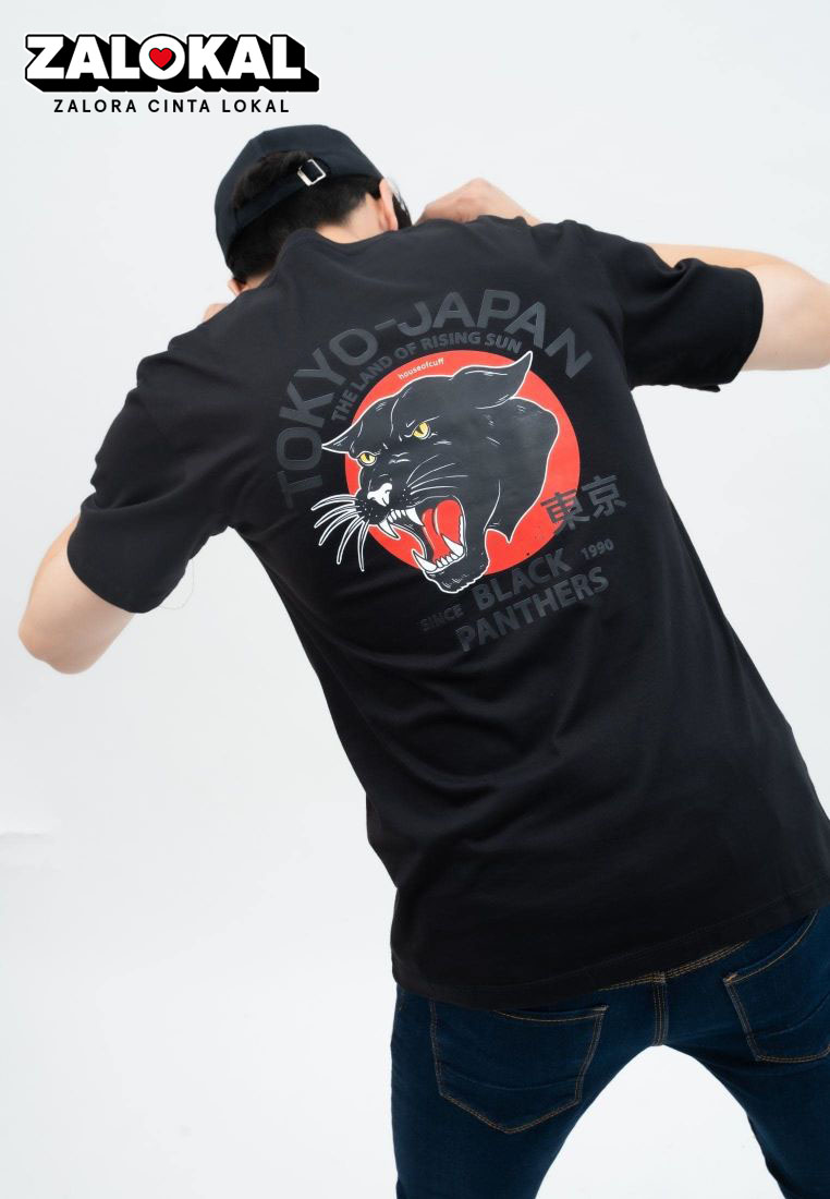 House of Cuff Houseofcuff T-shirt Kaos Hitam Motif Macan Tutul Tersedia Size S-4XL