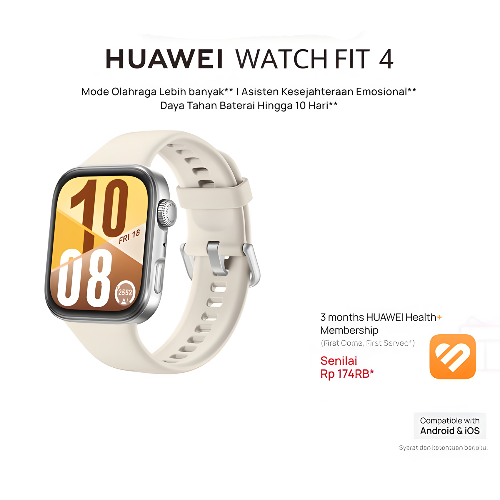 HUAWEI WATCH FIT 4 Series | Stylish Design | GPS | 10-Day Battery Life* | Sports Tracking | Health M