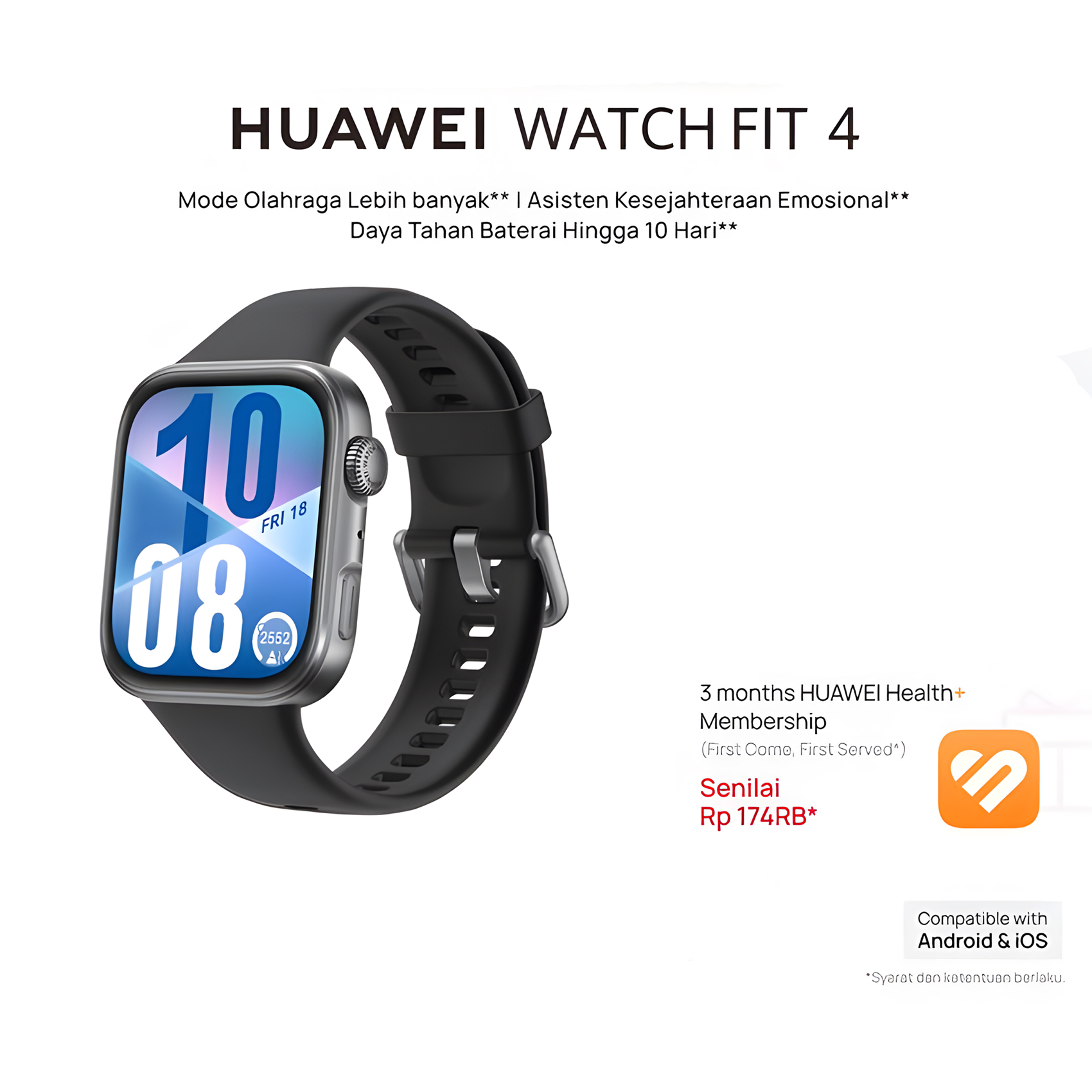 HUAWEI WATCH FIT 4 Series | Stylish Design | GPS | 10-Day Battery Life* | Sports Tracking | Health M