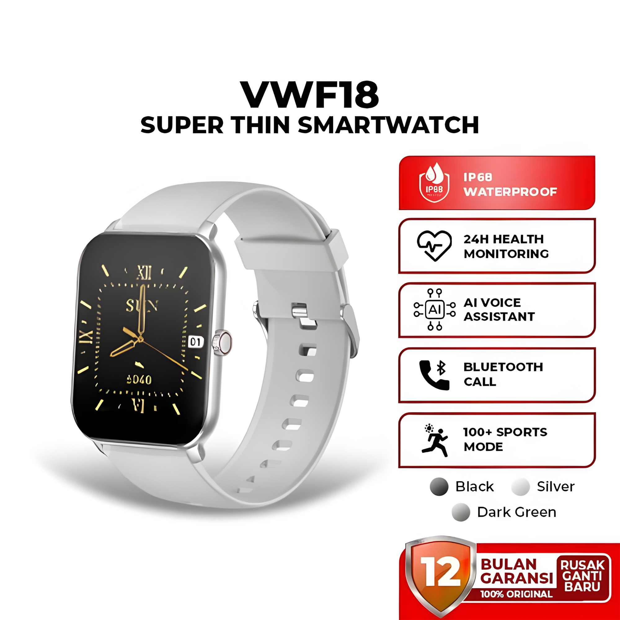Huawei Watch VIVAN Smart Watch VWF18 | Waterproof IP68 | 100+ Sports Mode | Alexa AI | Professional 