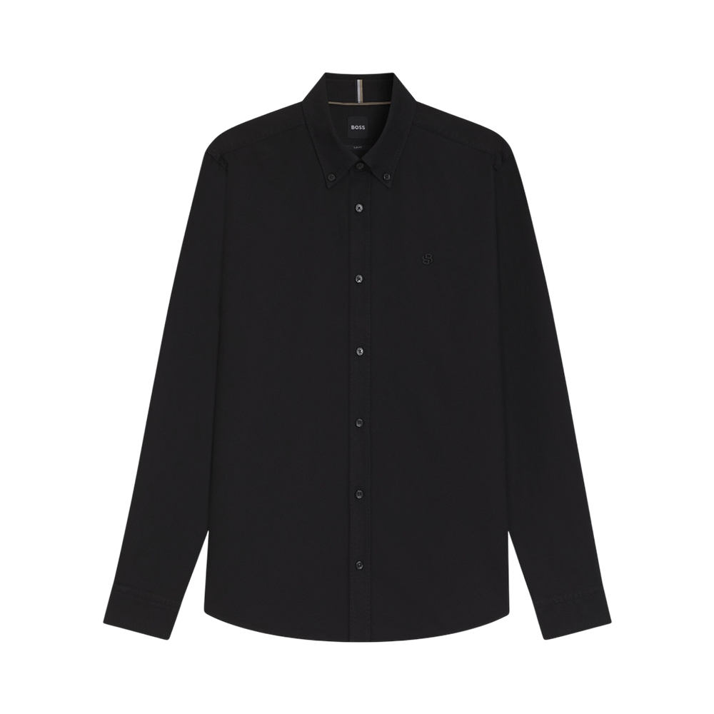 Hugo Boss H-Roan-BD Slim Fit Shirt in Oxford Cotton Black