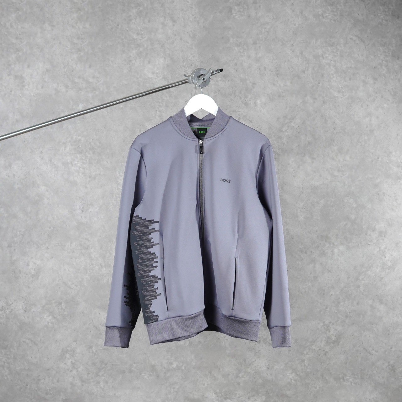 Hugo Boss Jaket HUGO BOSS SAMOO GRAPHIC SIDE BLACK GREY ZIP TACK JACKET 100% ORIGINAL