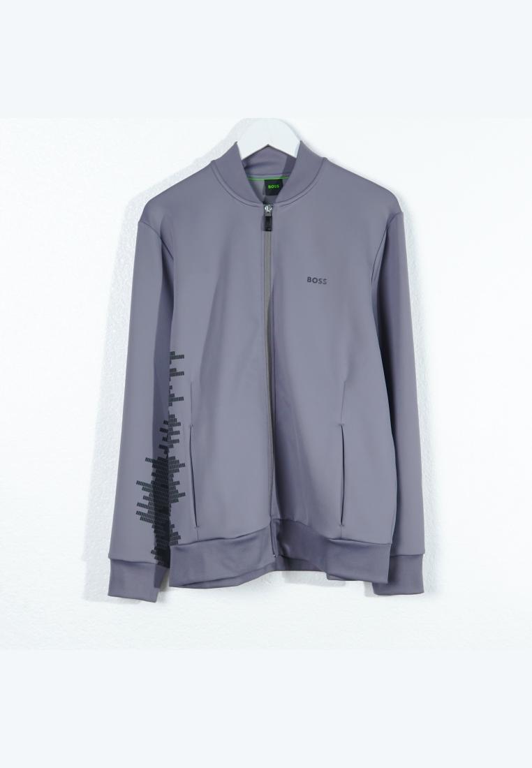 Hugo Boss Jaket HUGO BOSS SAMOO GRAPHIC SIDE BLACK GREY ZIP TACK JACKET 100% ORIGINAL