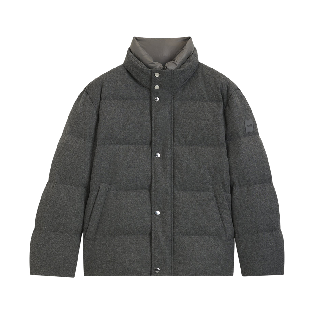 Hugo Boss P-Drader Flannel Jacket with Down Filling Grey