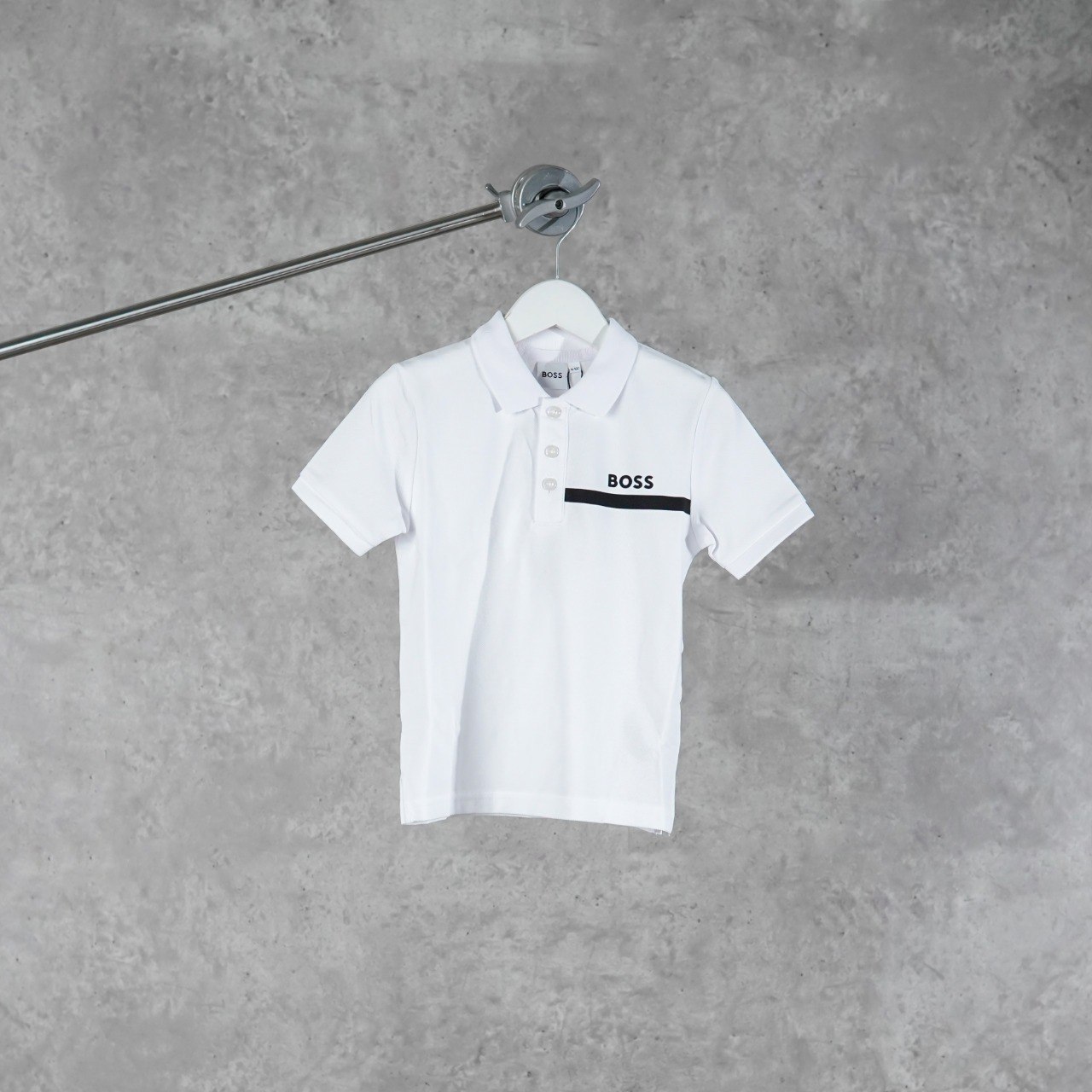 Hugo Boss Polo HUGO BOSS STRIPE POCKET BLACK WHITE POLO KIDS 100% ORIGINAL