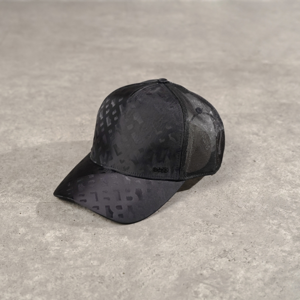 Hugo Boss Topi HUGO BOSS SETH B MONOGRAM BLACK CAP 100% ORIGINAL - OS ADJUST