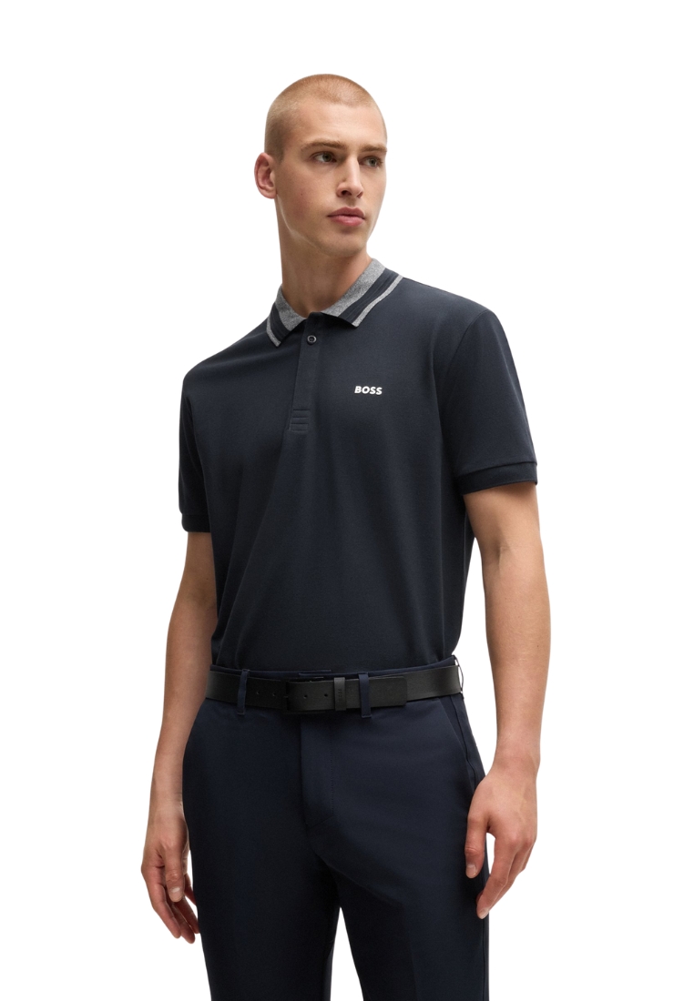 Hugo Boss Boss Stretch-cotton polo shirt with logo detail