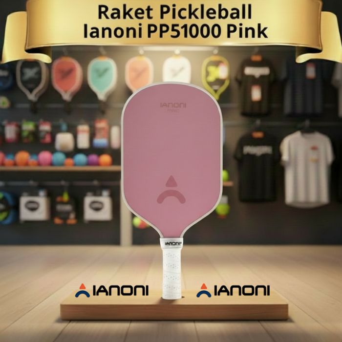 IANONI Raket Pickleball Ianoni PP5100 Pink Fiberglass Premium Power Control untuk Pemula dan Interme
