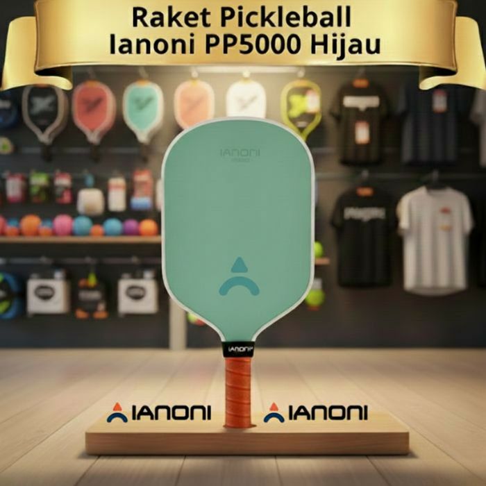 IANONI Raket Pickleball Ianoni PP5000 Hijau Fiberglass Premium Power Control untuk Pemula dan Interm