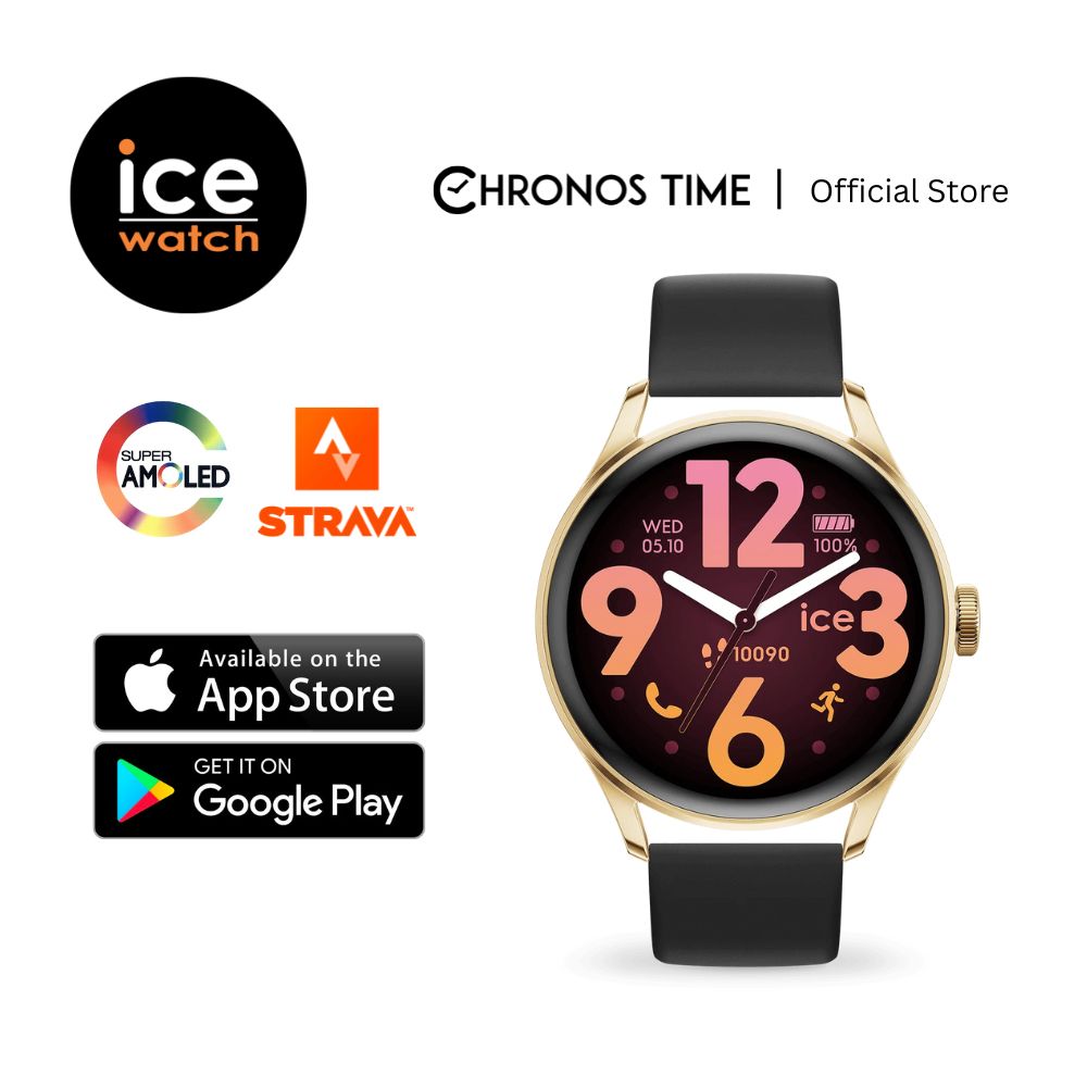 Ice Watch ICE Smart Watch 3.0 round AMOLED 1.20 - Gold Black 39mm | Bluetooth | GPS | Fitness Tracke
