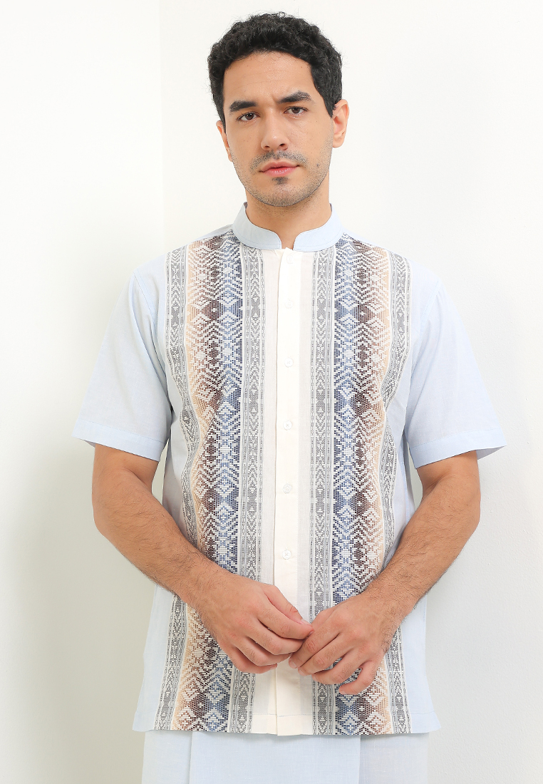 Intresse Zebrina Blue Short Sleeve Baju Koko