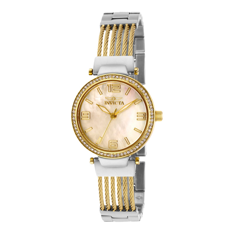 Invicta Jam Tangan Wanita INVICTA Bolt 29141 Mother of Pearl Dial Dual Tone Stainless Steel Strap