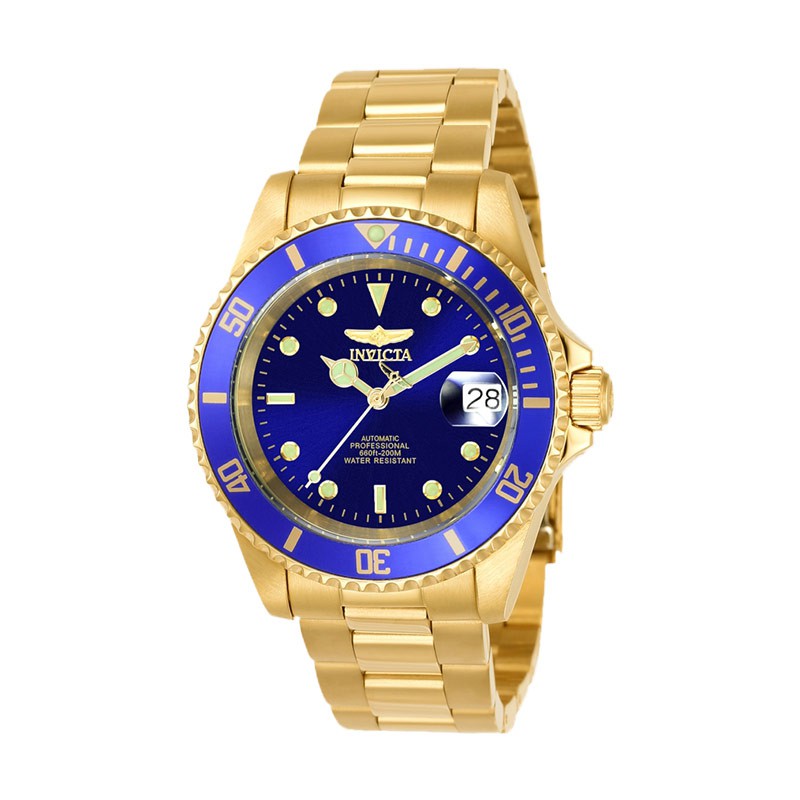Invicta Jam Tangan Pria INVICTA Pro Diver 8930OB Automatic Blue Dial Gold St. Steel Strap