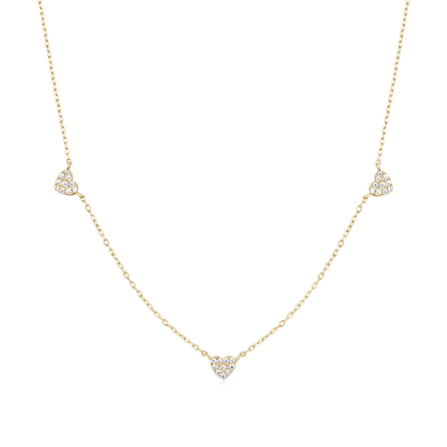 ISAGO Heart Pavé Floating Necklace