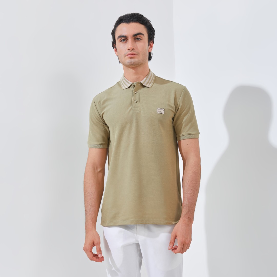 Jack Nicklaus Barack Polo Shirt Pria Regular Fit Sponge Khaki Colour Sponge Khaki