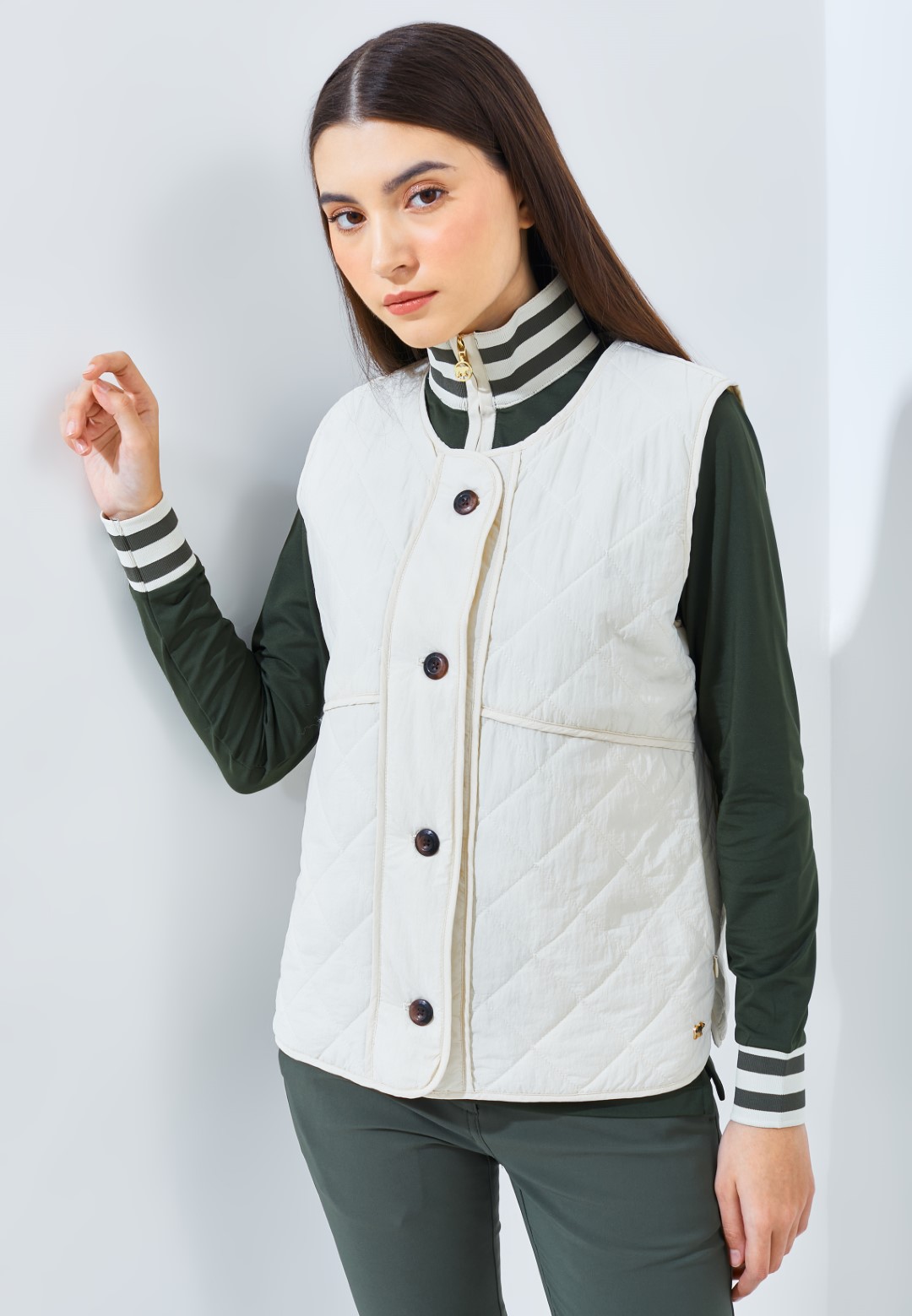 Jack Nicklaus Chij Premium Vest ladies Ice Stone