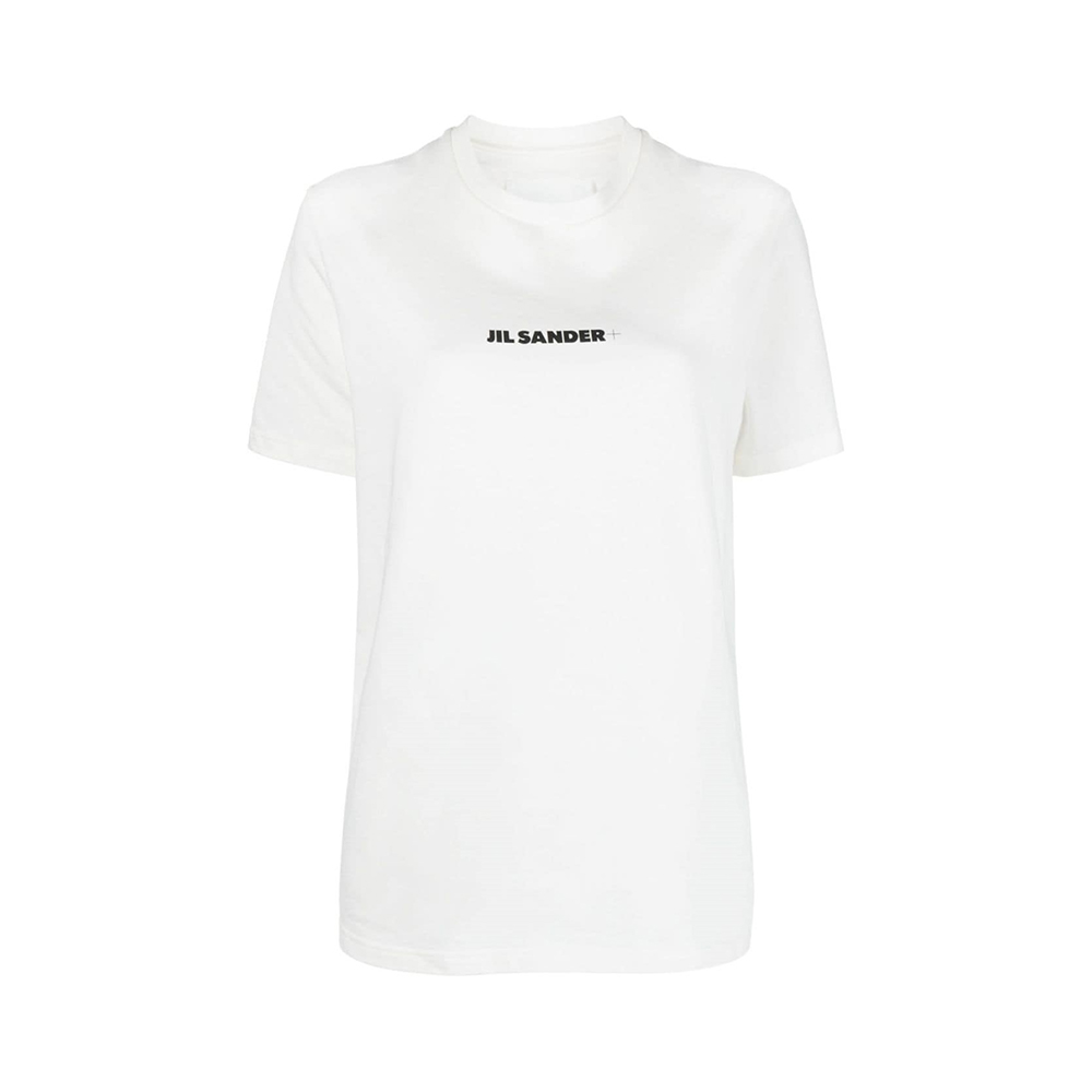 Jil Sander Logo Print Cotton Jersey T-Shirt Natural